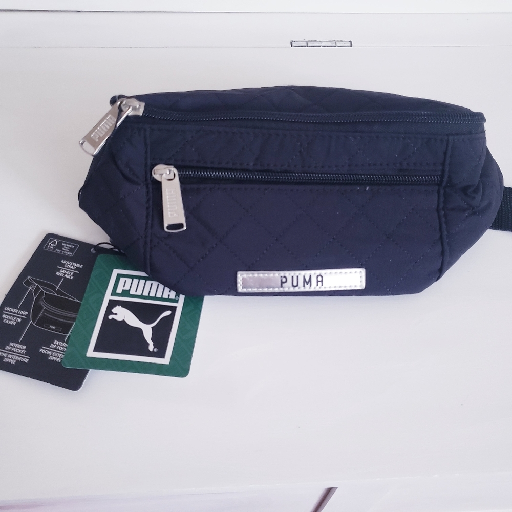 PUMA NWT  Black Quilted Men's Waist Bag O/S